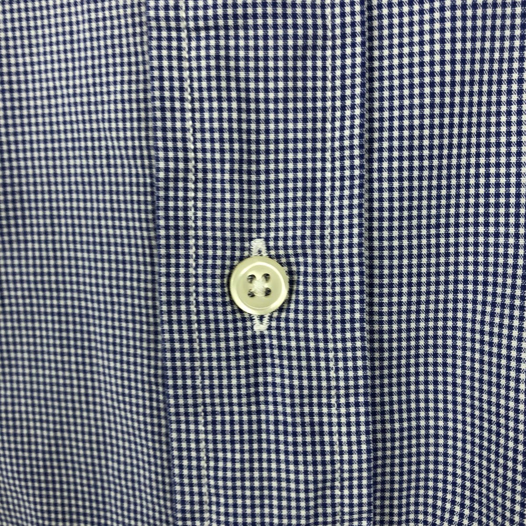 Ralph Lauren ANDREW Gingham Check Long-Sleeve Cotton Check Shirt, Men's Size XL (approx.) cotton navy blue type Vintage Second Hand