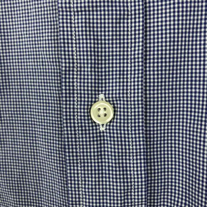 Ralph Lauren ANDREW Gingham Check Long-Sleeve Cotton Check Shirt, Men's Size XL (approx.) cotton navy blue type Vintage Second Hand