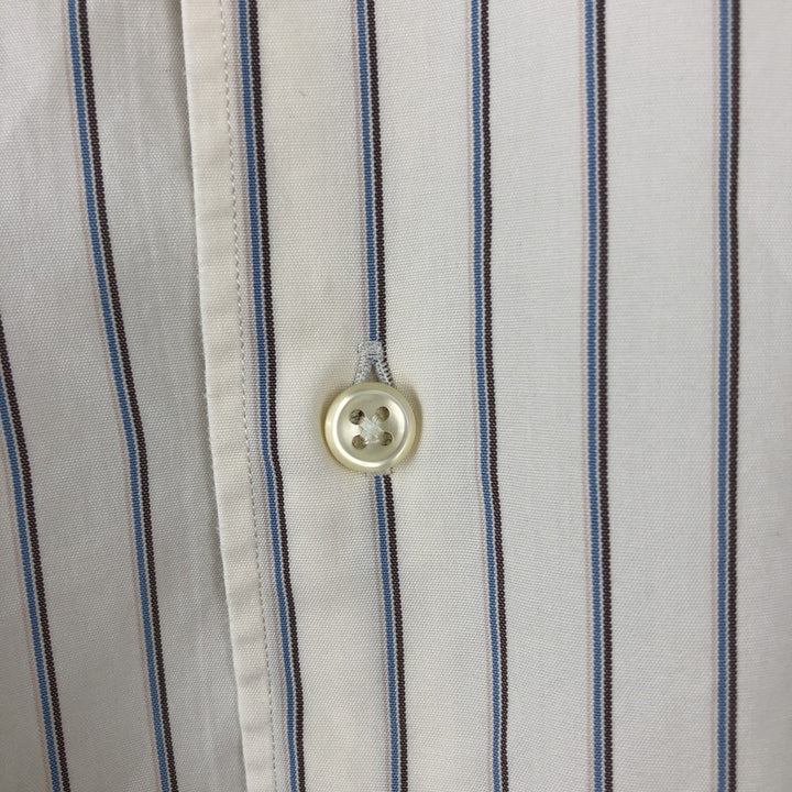 Ralph Lauren MARLOEW Stripe Pattern Long-Sleeve Button-Down Stripe Shirt, Men's Size L (approx.) cotton white type Vintage Second Hand