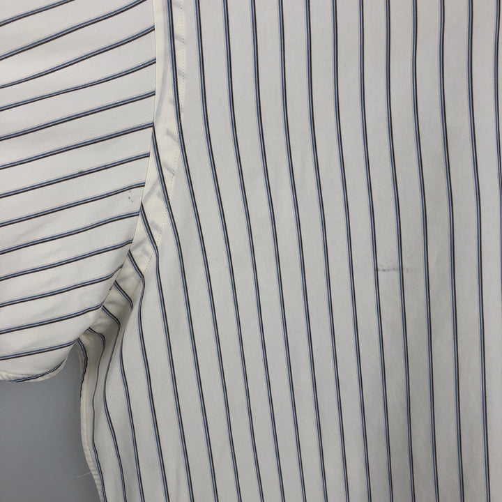 Ralph Lauren MARLOEW Stripe Pattern Long-Sleeve Button-Down Stripe Shirt, Men's Size L (approx.) cotton white type Vintage Second Hand