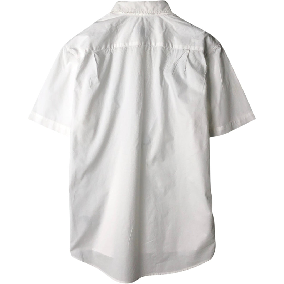 Lacoste Slim Fit Short-Sleeve Button-Down Shirt, Men's Size L (approx.) cotton white type Vintage Second Hand