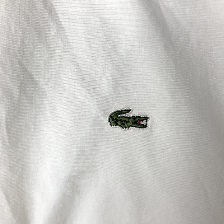Lacoste Slim Fit Short-Sleeve Button-Down Shirt, Men's Size L (approx.) cotton white type Vintage Second Hand