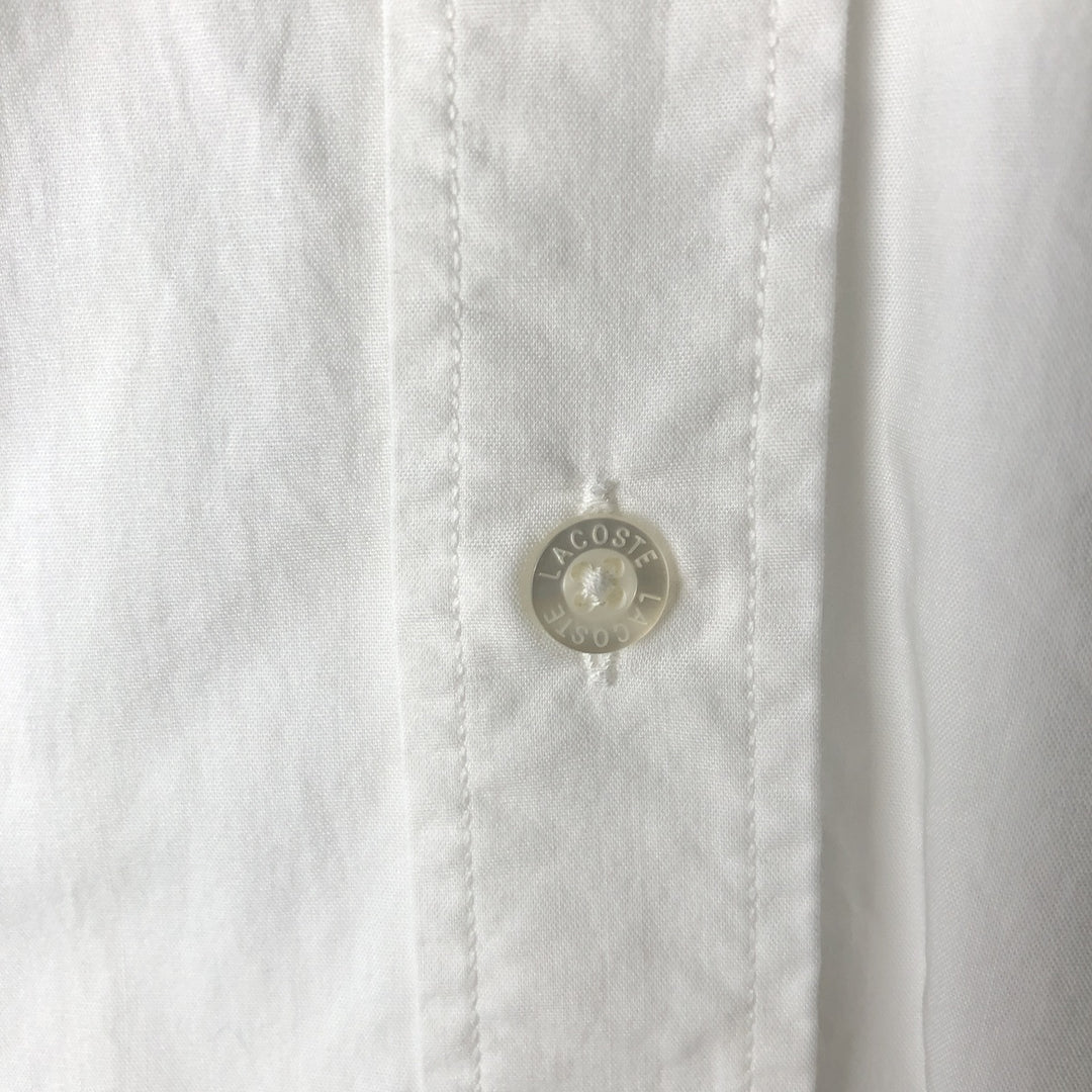 Lacoste Slim Fit Short-Sleeve Button-Down Shirt, Men's Size L (approx.) cotton white type Vintage Second Hand