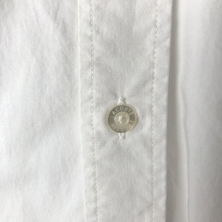 Lacoste Slim Fit Short-Sleeve Button-Down Shirt, Men's Size L (approx.) cotton white type Vintage Second Hand