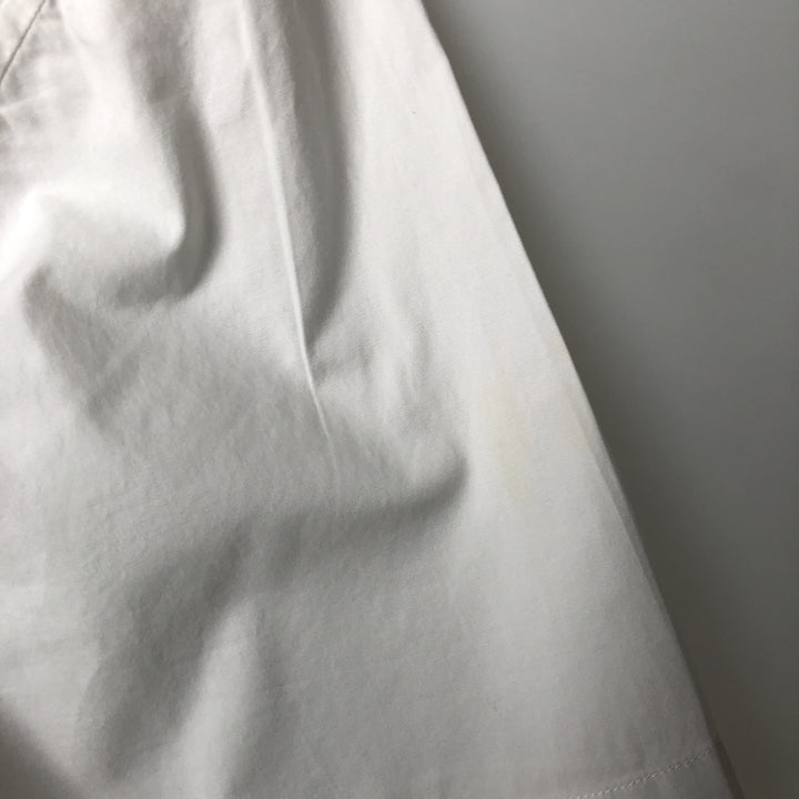 Lacoste Slim Fit Short-Sleeve Button-Down Shirt, Men's Size L (approx.) cotton white type Vintage Second Hand