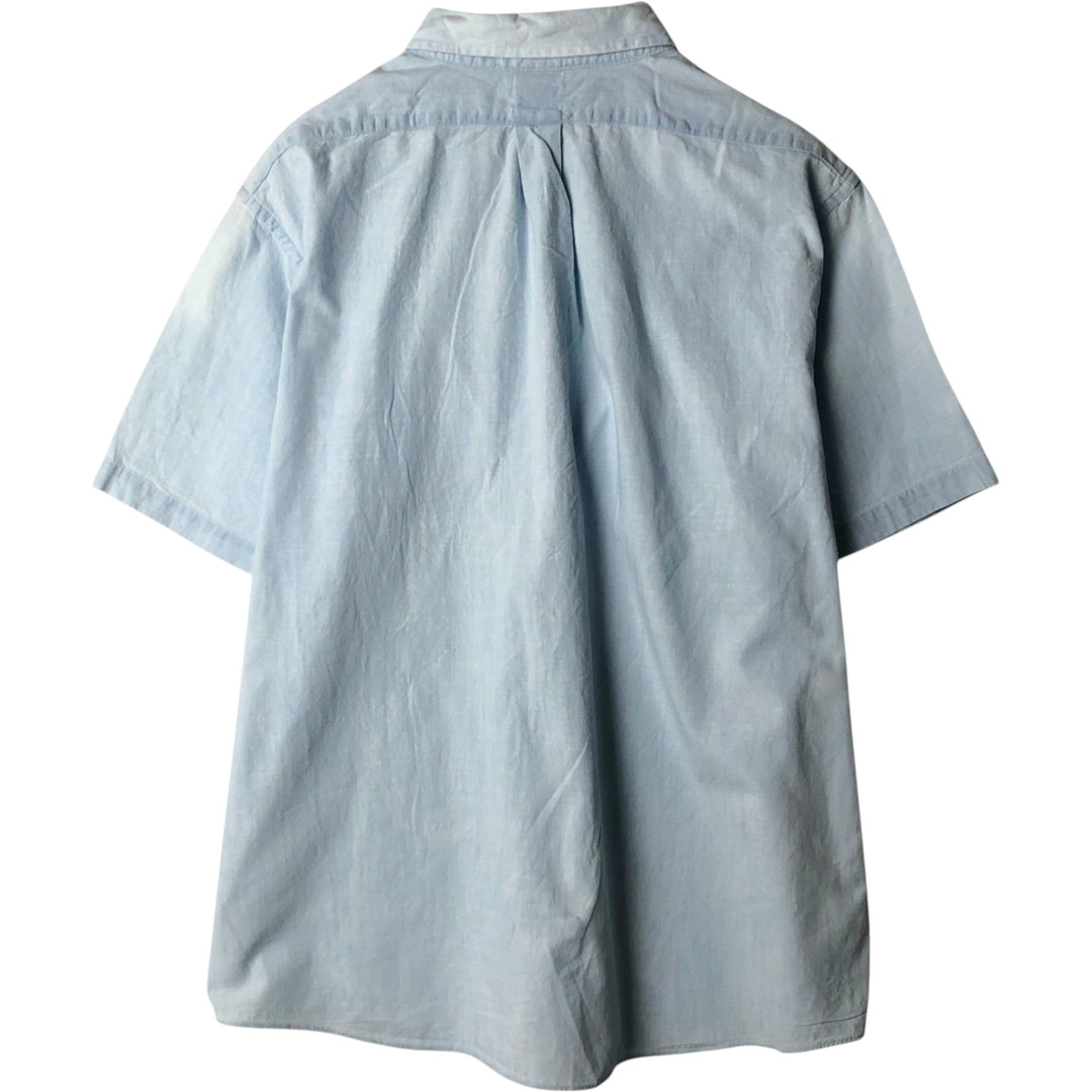 Brooks Brothers Short-Sleeve Button-Down Shirt, Men's Size XL (approx.) cotton blue type Vintage Second Hand