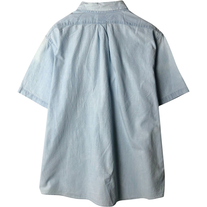 Brooks Brothers Short-Sleeve Button-Down Shirt, Men's Size XL (approx.) cotton blue type Vintage Second Hand