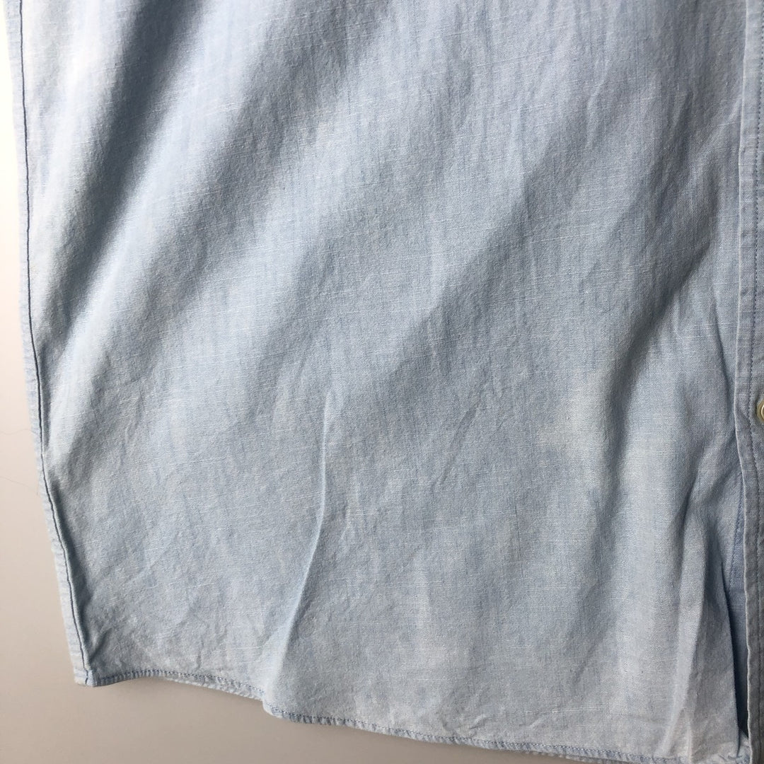Brooks Brothers Short-Sleeve Button-Down Shirt, Men's Size XL (approx.) cotton blue type Vintage Second Hand