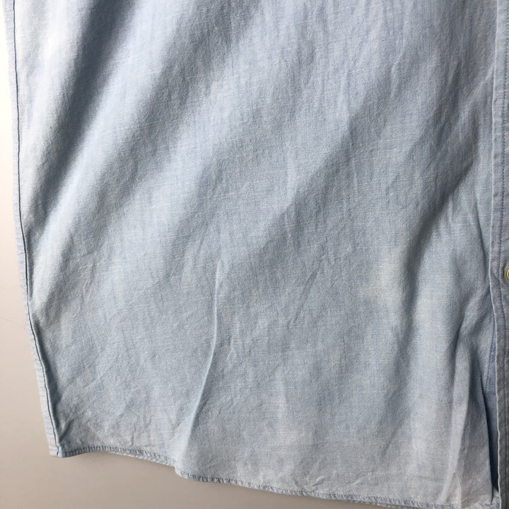 Brooks Brothers Short-Sleeve Button-Down Shirt, Men's Size XL (approx.) cotton blue type Vintage Second Hand