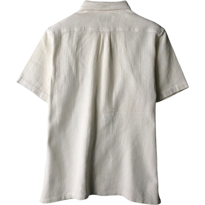~90'S LL Bean Short-Sleeve Cotton Box Shirt, Women's Size M (approx.), Vintage cotton white type Vintage Second Hand