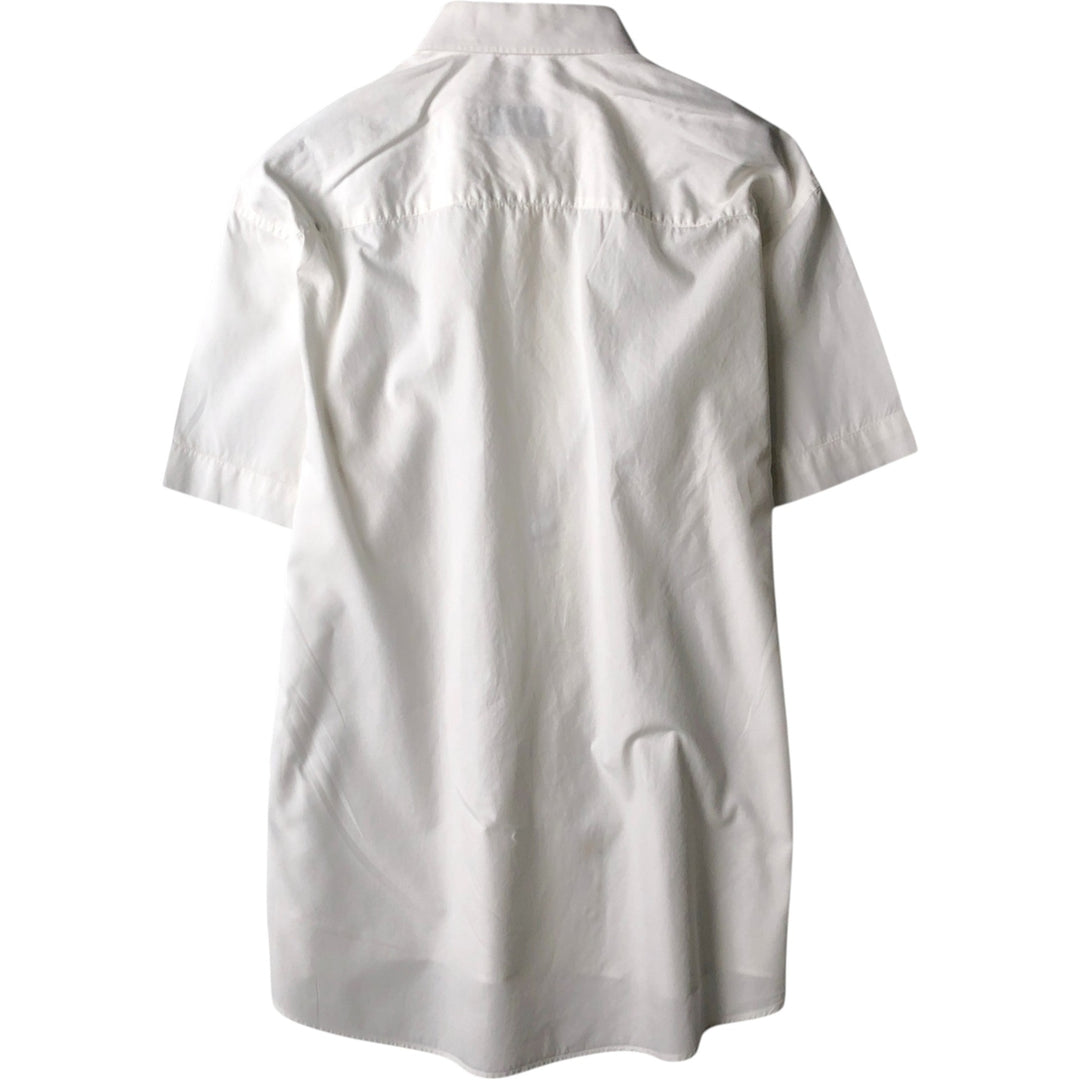 Burberry's short-sleeved shirt, men's size L (approx.) unclear white type Vintage Second Hand