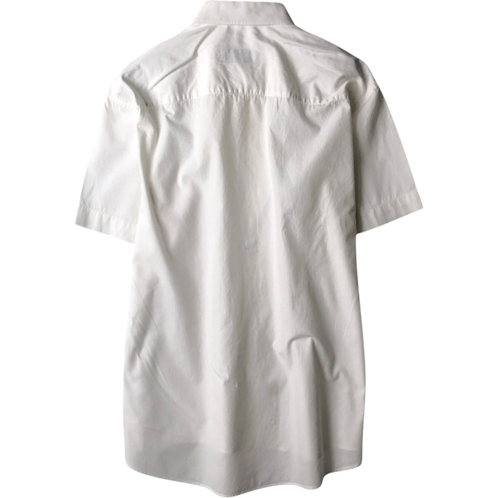 Burberry's short-sleeved shirt, men's size L (approx.) unclear white type Vintage Second Hand
