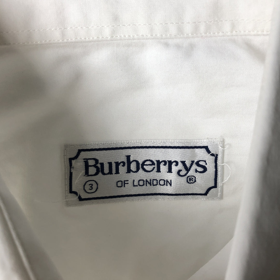 Burberry's short-sleeved shirt, men's size L (approx.) unclear white type Vintage Second Hand
