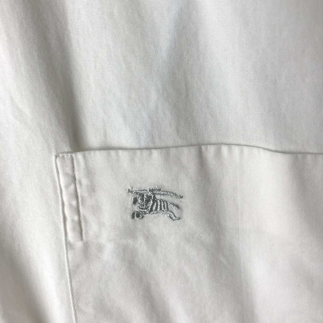 Burberry's short-sleeved shirt, men's size L (approx.) unclear white type Vintage Second Hand