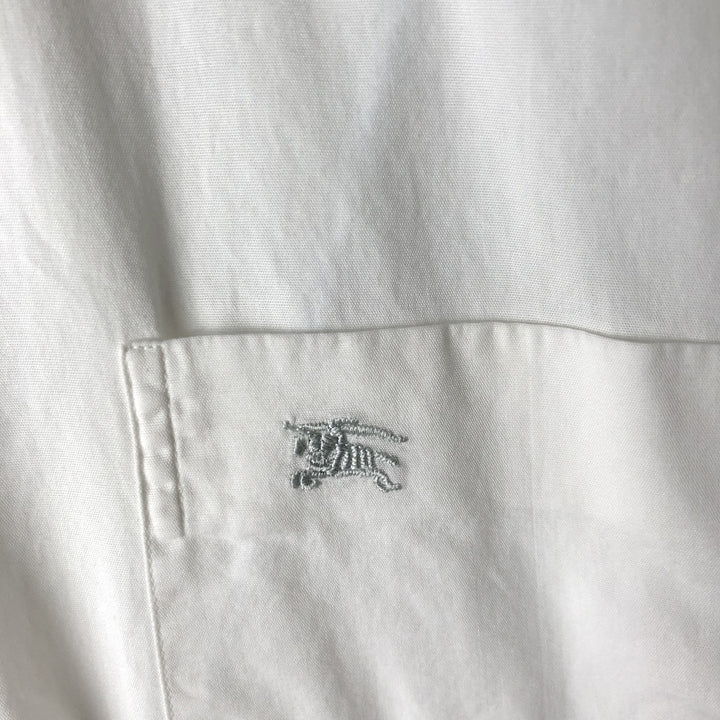 Burberry's short-sleeved shirt, men's size L (approx.) unclear white type Vintage Second Hand