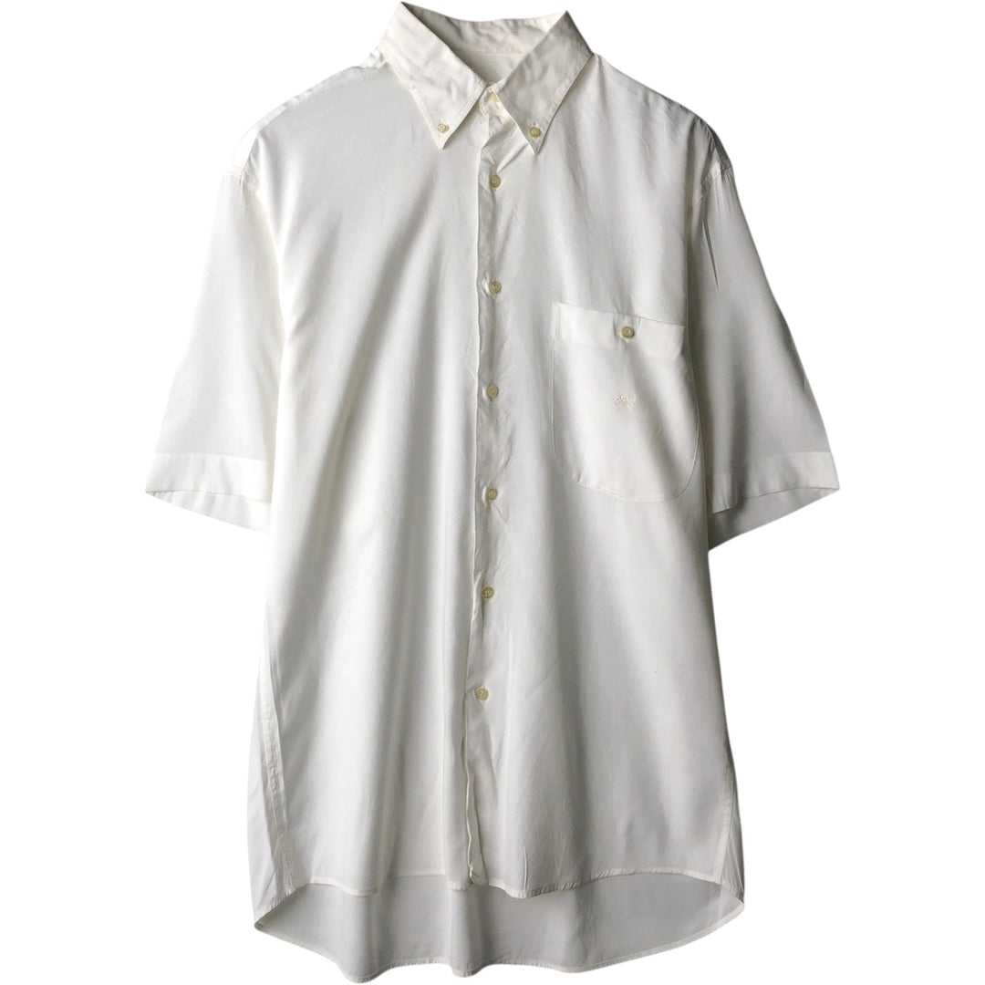 Burberry's short-sleeved button-down shirt, men's size L (approx.) unclear white type Vintage Second Hand