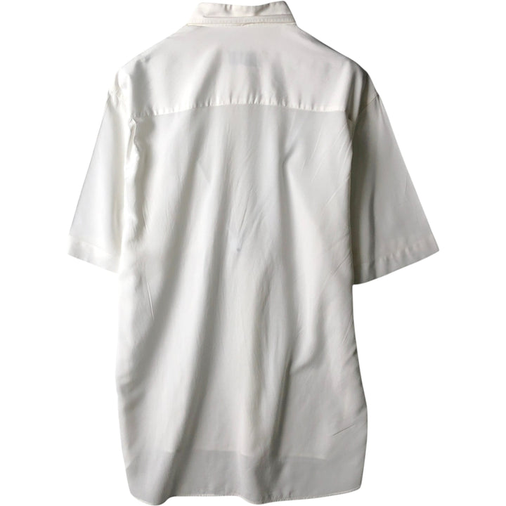 Burberry's short-sleeved button-down shirt, men's size L (approx.) unclear white type Vintage Second Hand