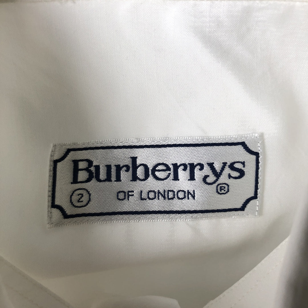 Burberry's short-sleeved button-down shirt, men's size L (approx.) unclear white type Vintage Second Hand