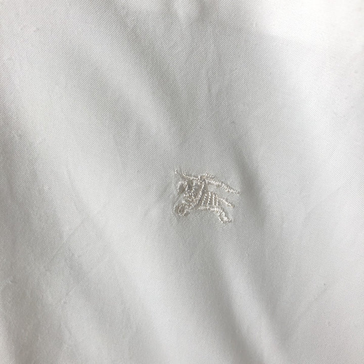 Burberry's short-sleeved button-down shirt, men's size L (approx.) unclear white type Vintage Second Hand