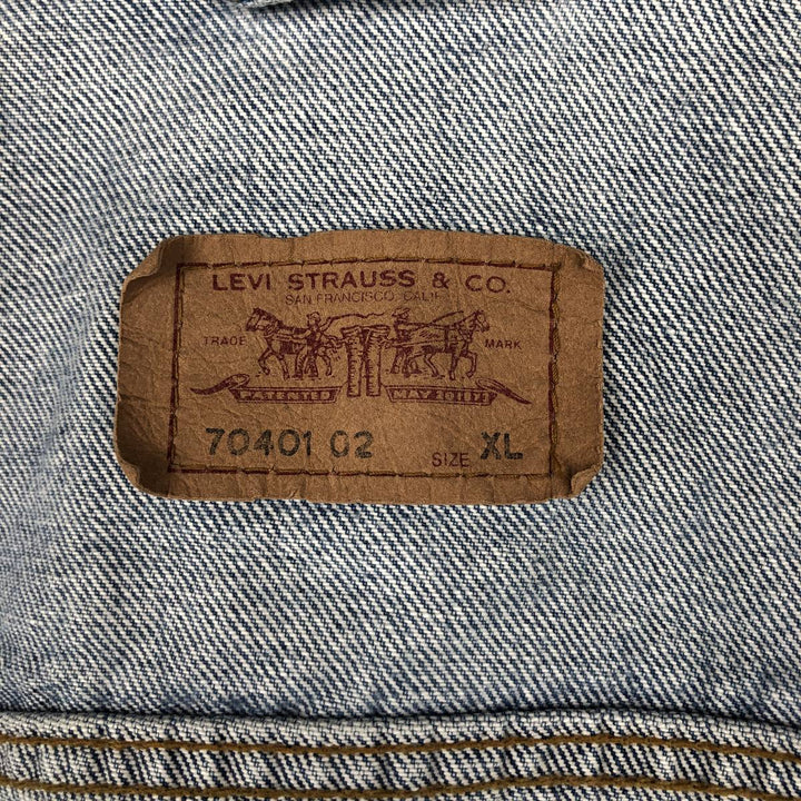 90'S Vintage Levi's Denim Vest (70401-0283) Men's Size XL cotton blue type Vintage Second Hand