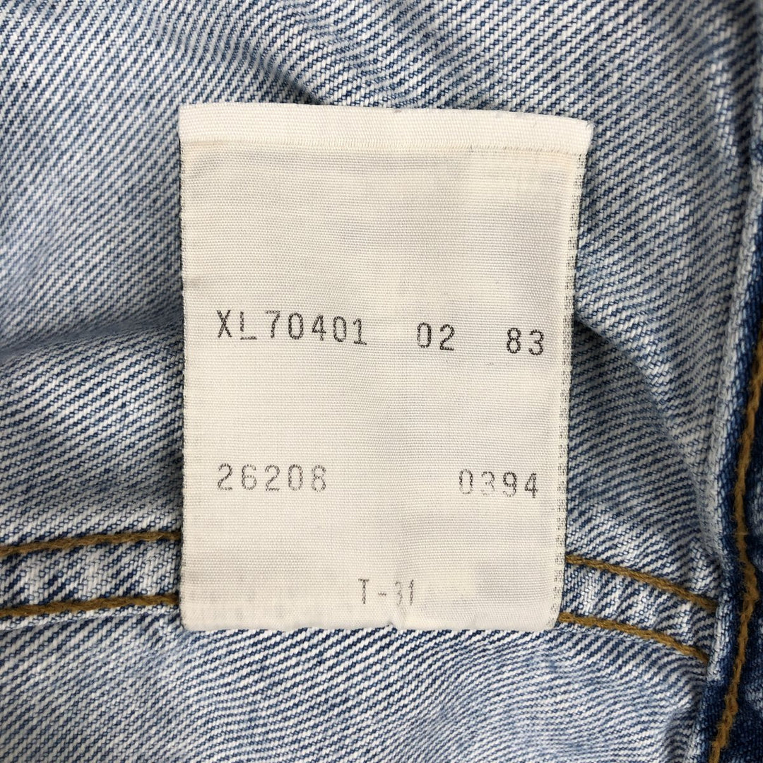90'S Vintage Levi's Denim Vest (70401-0283) Men's Size XL cotton blue type Vintage Second Hand