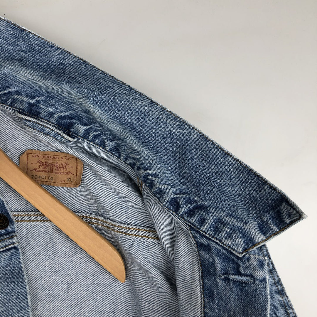 90'S Vintage Levi's Denim Vest (70401-0283) Men's Size XL cotton blue type Vintage Second Hand