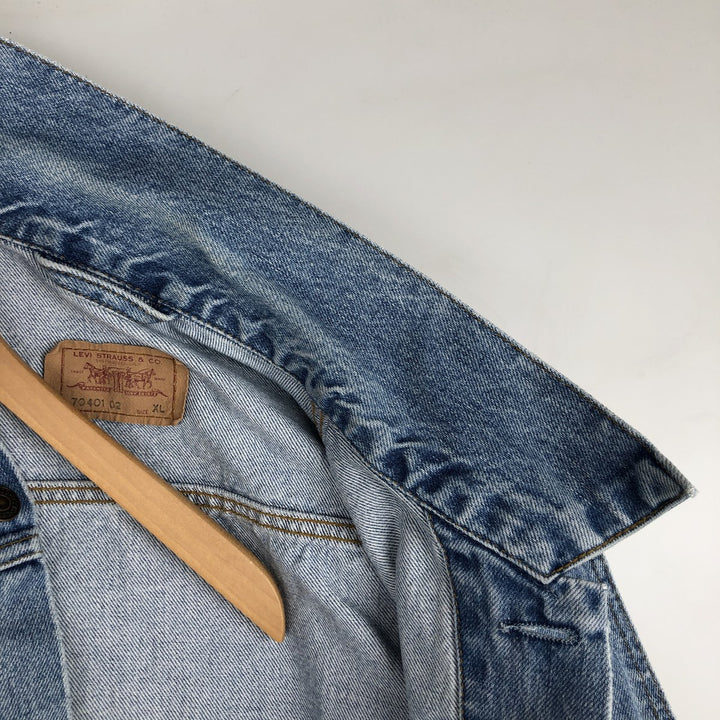 90'S Vintage Levi's Denim Vest (70401-0283) Men's Size XL cotton blue type Vintage Second Hand