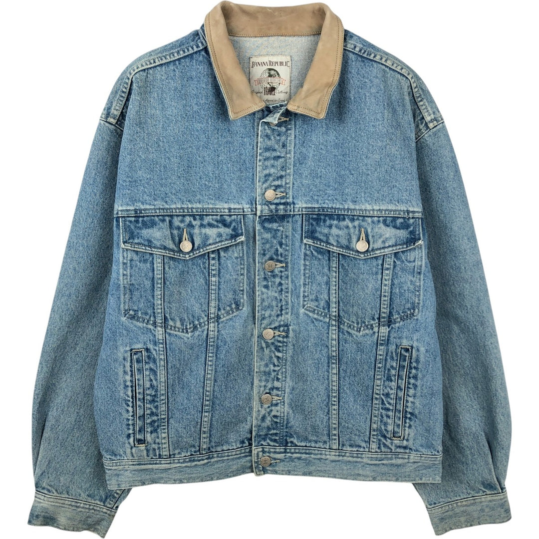 1980'S Banana Republic Denim Jacket (Men's Size L equivalent) Vintage cotton blue type Vintage Second Hand