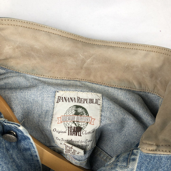 1980'S Banana Republic Denim Jacket (Men's Size L equivalent) Vintage cotton blue type Vintage Second Hand