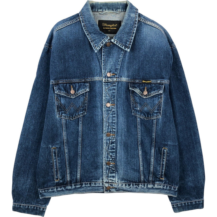 Wrangler Authentic Western Denim Jacket (Men's XXL equivalent) cotton blue type Vintage Second Hand