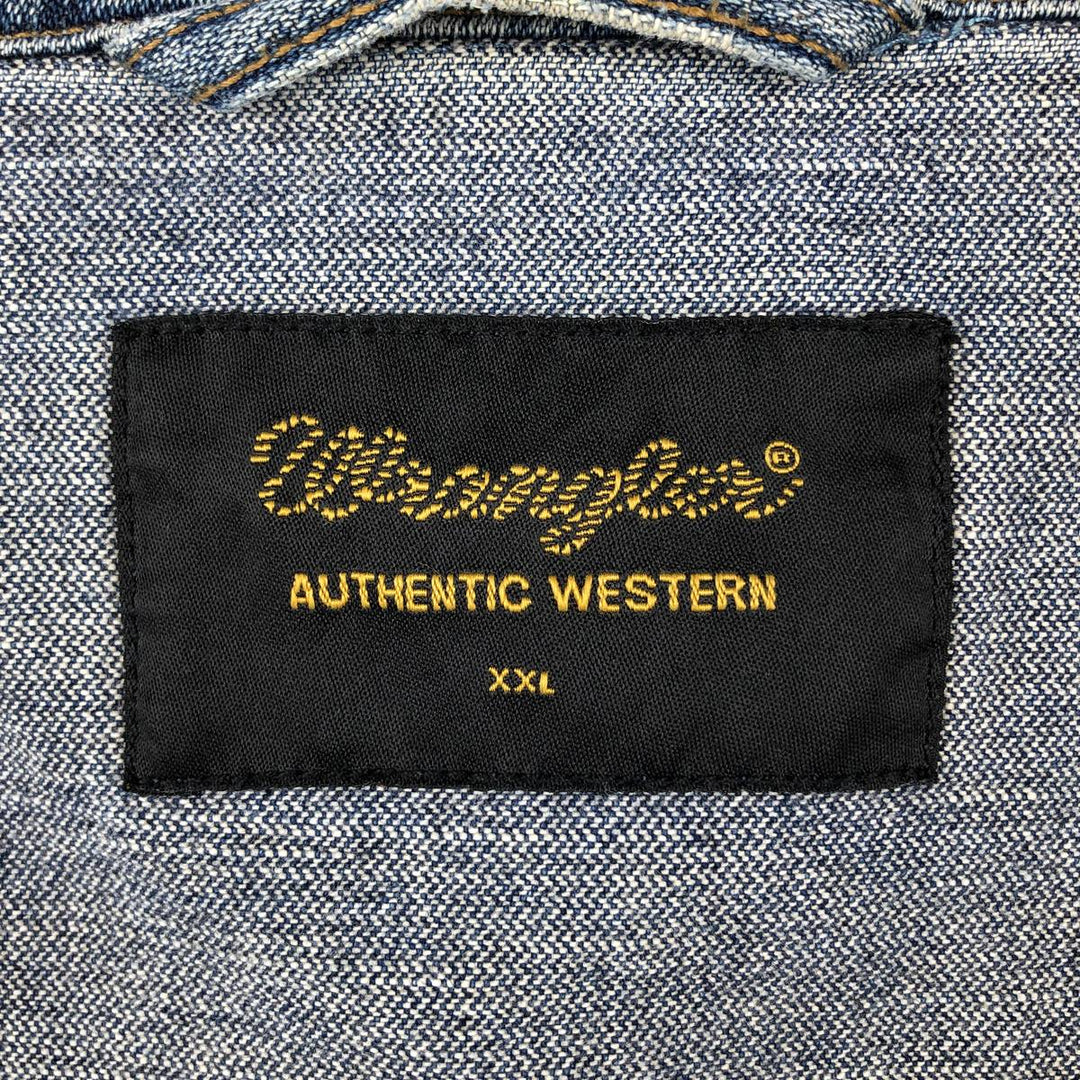 Wrangler Authentic Western Denim Jacket (Men's XXL equivalent) cotton blue type Vintage Second Hand