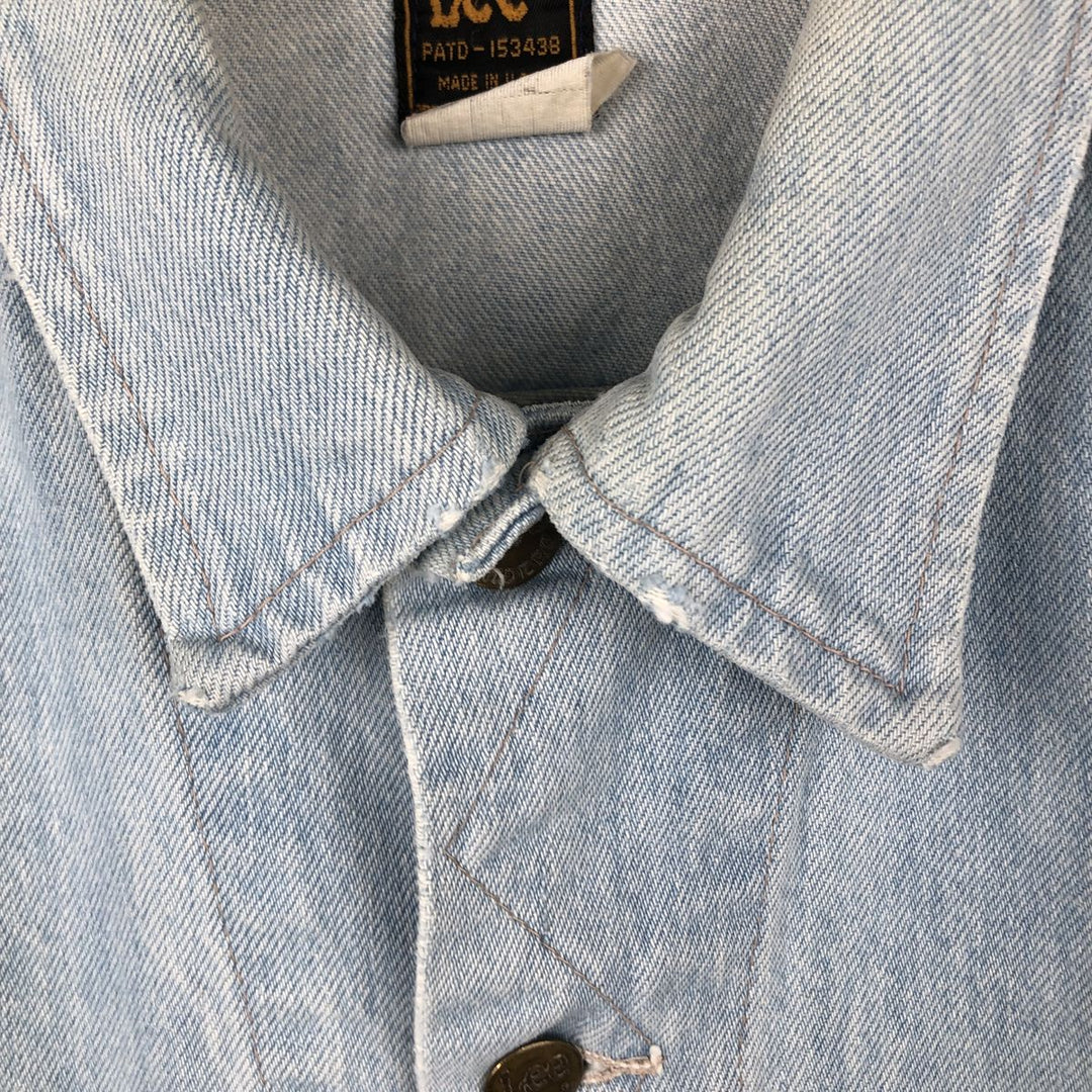 70s-80'S Lee Denim Jacket, Made in USA, Men's Size L (approx.), Vintage cotton blue type Vintage Second Hand
