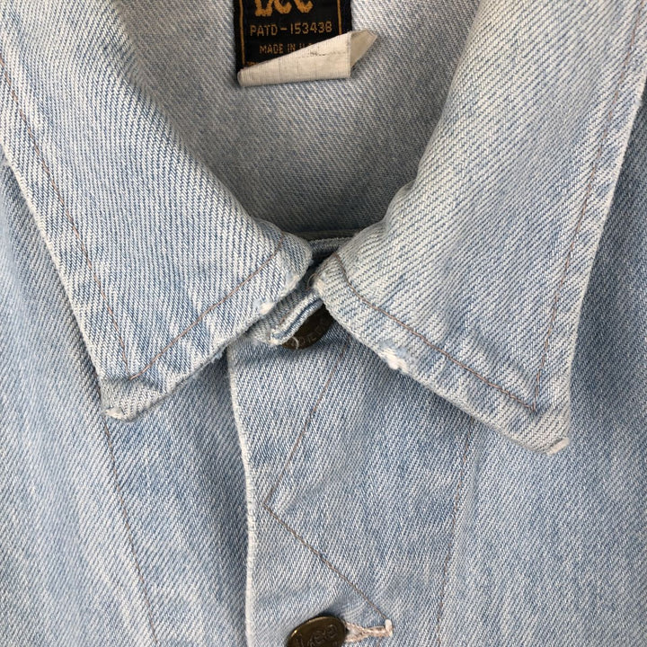 70s-80'S Lee Denim Jacket, Made in USA, Men's Size L (approx.), Vintage cotton blue type Vintage Second Hand