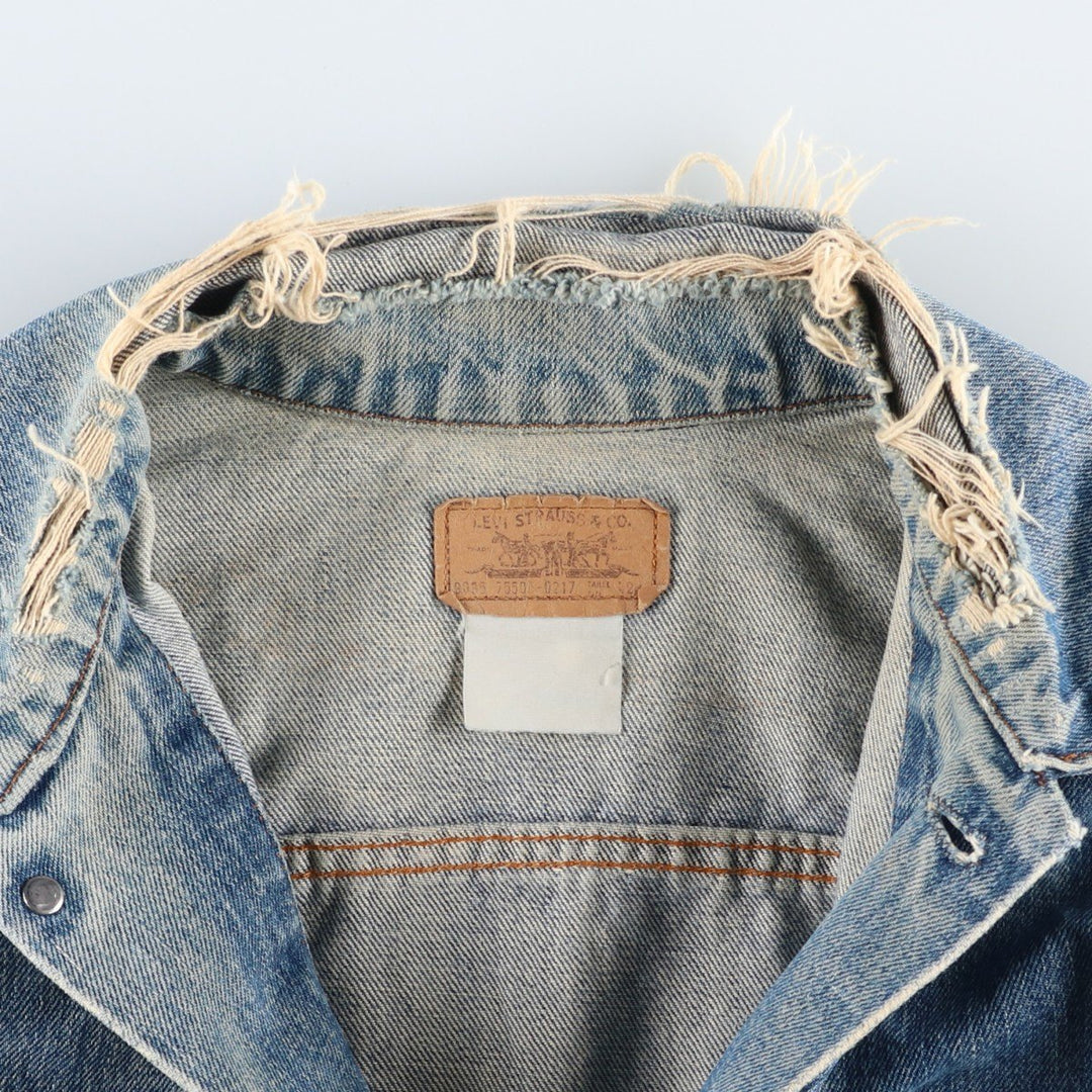 ~1980'S Levi's 75505-0217 Denim Jacket (Men's Size M, equivalent) Vintage unclear blue type Vintage Second Hand