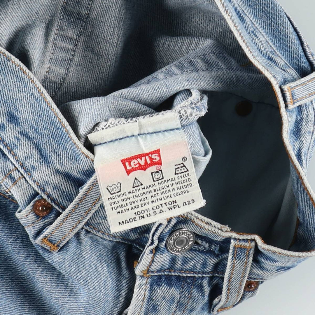 90'S Levi's 501-0193 Straight Denim Pants, Made in USA, Women's Size L (W28), Vintage cotton blue type Vintage Second Hand