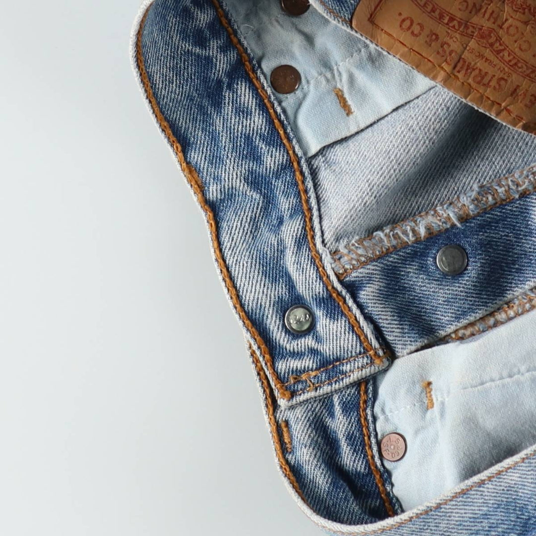 90'S Levi's 501-0193 Straight Denim Pants, Made in USA, Women's Size L (W28), Vintage cotton blue type Vintage Second Hand