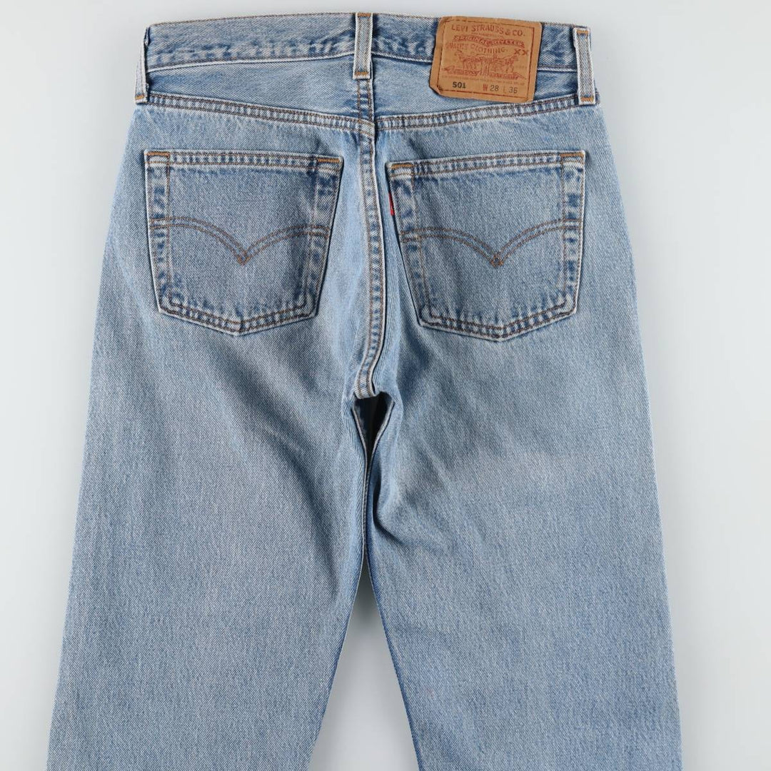 90'S Levi's 501-0193 Straight Denim Pants, Made in USA, Women's Size L (W28), Vintage cotton blue type Vintage Second Hand