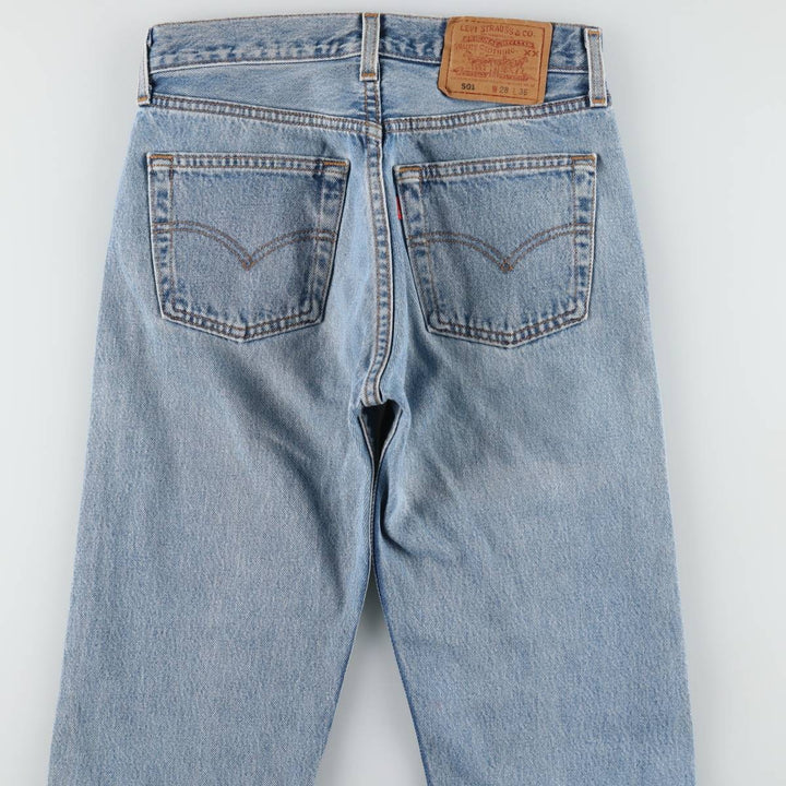 90'S Levi's 501-0193 Straight Denim Pants, Made in USA, Women's Size L (W28), Vintage cotton blue type Vintage Second Hand