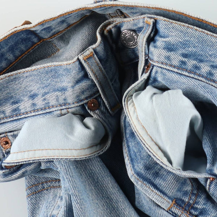 90'S Levi's 501-0193 Straight Denim Pants, Made in USA, Women's Size L (W28), Vintage cotton blue type Vintage Second Hand