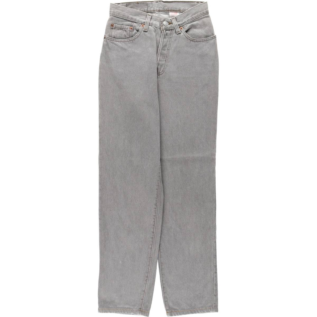 1990'S Levi's 17501-5958 Straight Denim Pants, Made in USA, Women's Size M (W26 equivalent), Vintage cotton gray type Vintage Second Hand