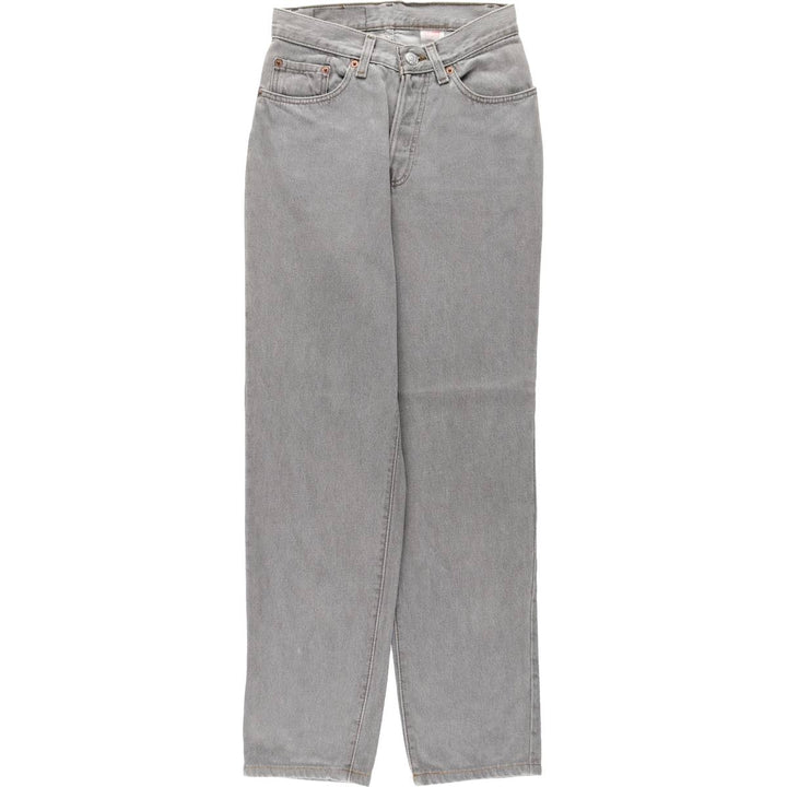 1990'S Levi's 17501-5958 Straight Denim Pants, Made in USA, Women's Size M (W26 equivalent), Vintage cotton gray type Vintage Second Hand
