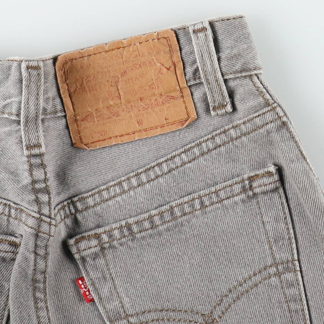 1990'S Levi's 17501-5958 Straight Denim Pants, Made in USA, Women's Size M (W26 equivalent), Vintage cotton gray type Vintage Second Hand