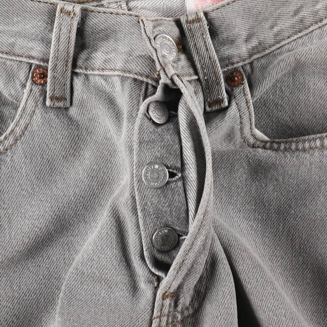 1990'S Levi's 17501-5958 Straight Denim Pants, Made in USA, Women's Size M (W26 equivalent), Vintage cotton gray type Vintage Second Hand