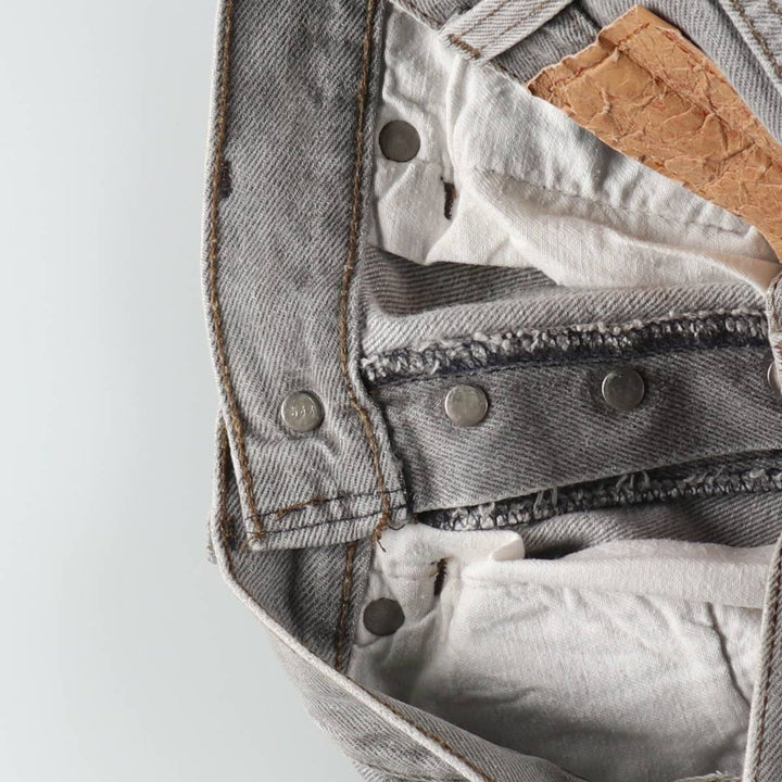 1990'S Levi's 17501-5958 Straight Denim Pants, Made in USA, Women's Size M (W26 equivalent), Vintage cotton gray type Vintage Second Hand