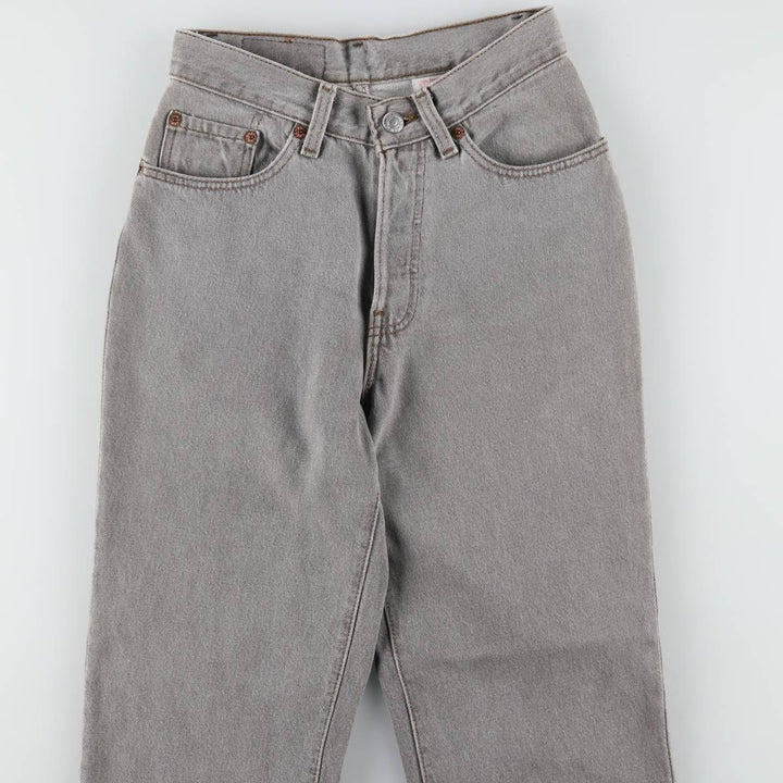 1990'S Levi's 17501-5958 Straight Denim Pants, Made in USA, Women's Size M (W26 equivalent), Vintage cotton gray type Vintage Second Hand