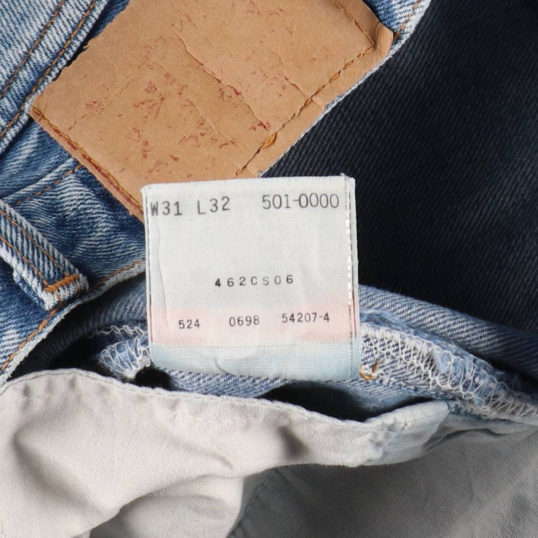 1990'S Levi's 501-0000 Straight Denim Pants, Made in USA, Women's Size L (equivalent to W30), Vintage cotton blue type Vintage Second Hand