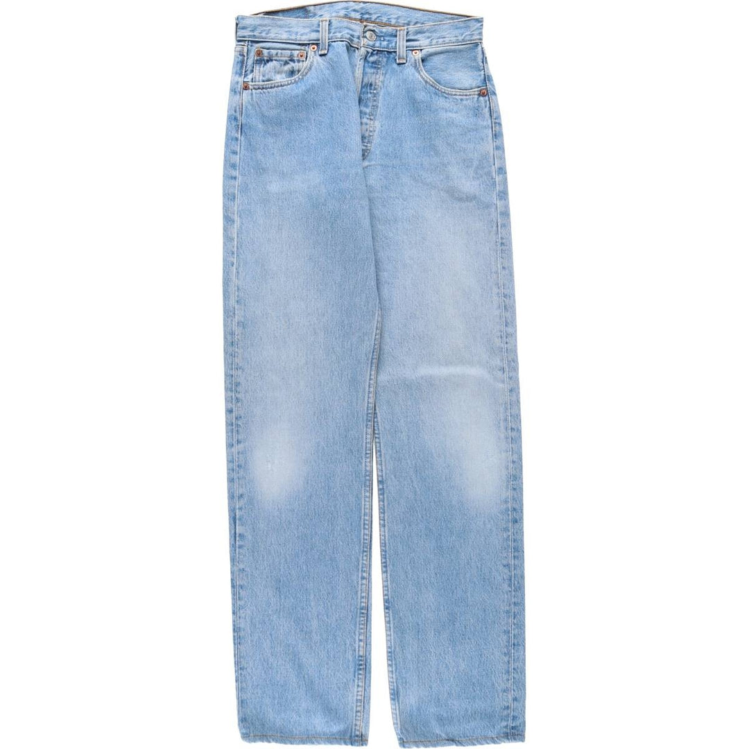 1990'S Levi's G501-0193 Straight Denim Pants, Made in USA, Women's Size L (equivalent to W30), Vintage cotton blue type Vintage Second Hand