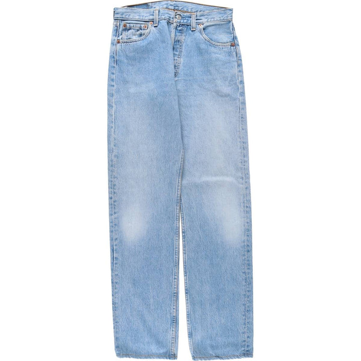 1990'S Levi's G501-0193 Straight Denim Pants, Made in USA, Women's Size L (equivalent to W30), Vintage cotton blue type Vintage Second Hand