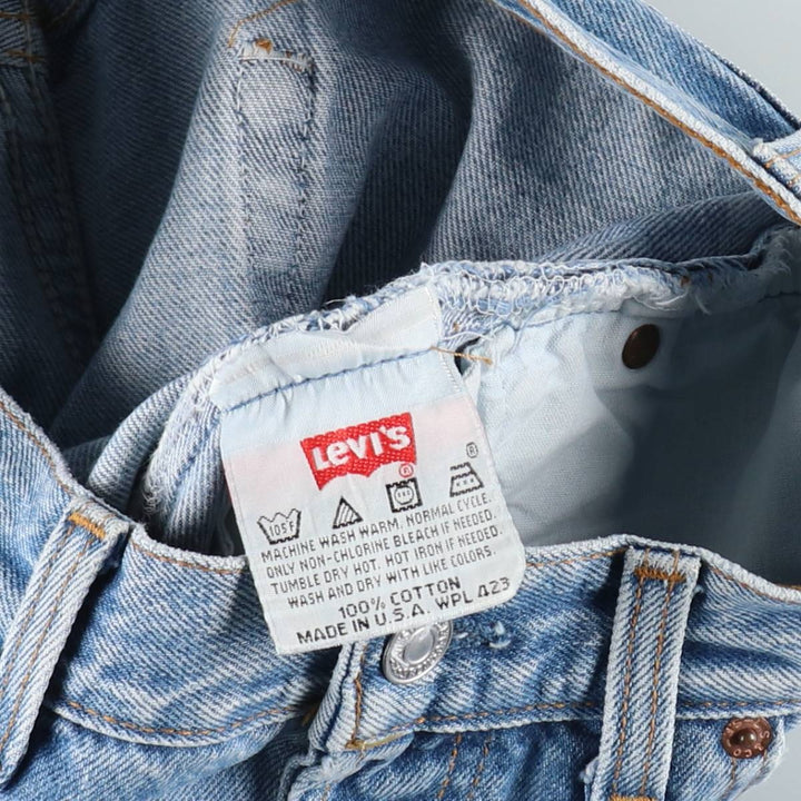 1990'S Levi's G501-0193 Straight Denim Pants, Made in USA, Women's Size L (equivalent to W30), Vintage cotton blue type Vintage Second Hand