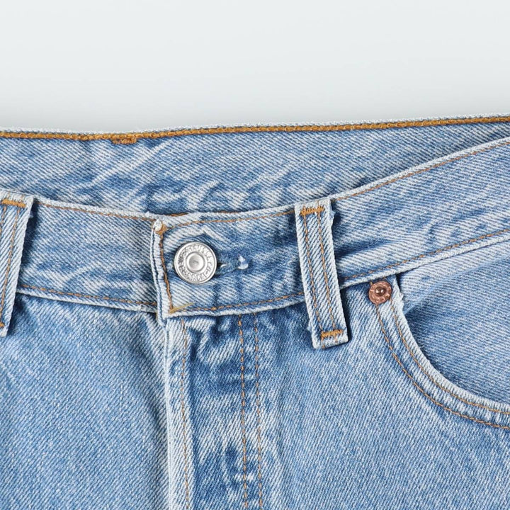1990'S Levi's G501-0193 Straight Denim Pants, Made in USA, Women's Size L (equivalent to W30), Vintage cotton blue type Vintage Second Hand